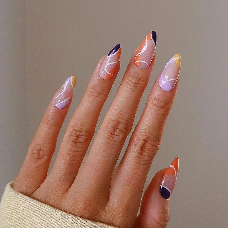 24Pcs Almond Press on Nails