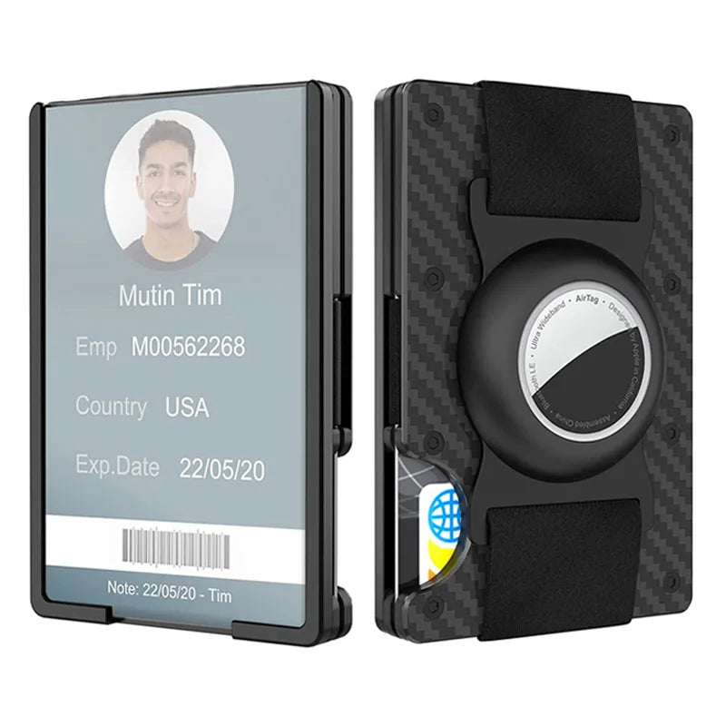 Minimalist Wallet with Airtag Holder and Money Clip
