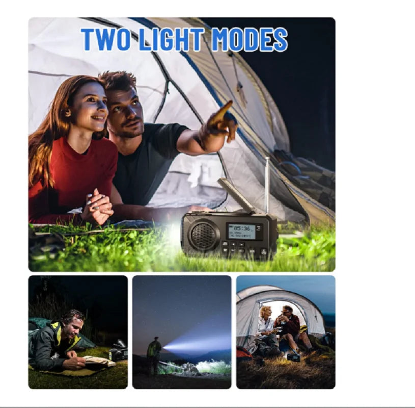 Survival Flashlight Crank Charging Solar Radio
