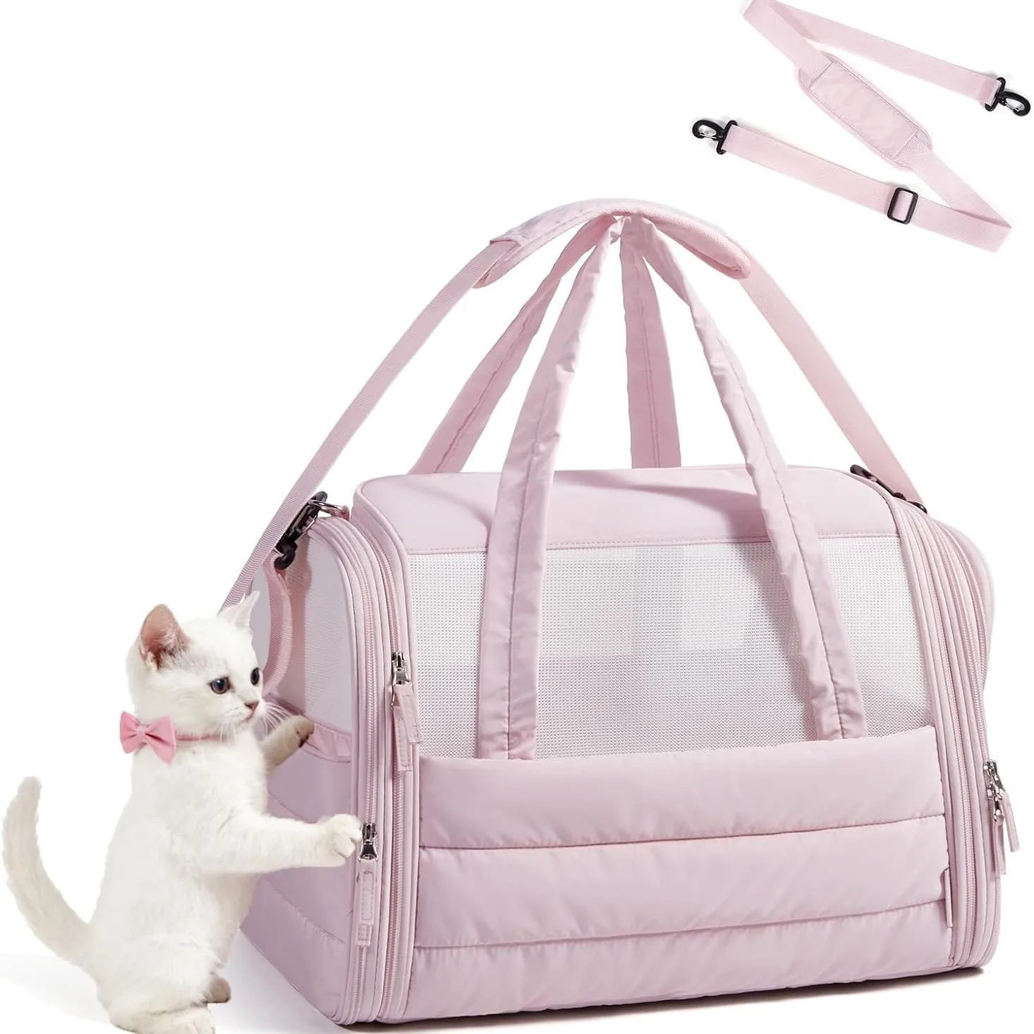 Soft Sided Pet Carrier Bag Foldable Breathable Cat Dog Travel Bag