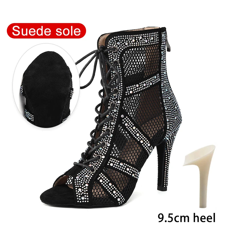 SWDZM Women Shiny Latin Jazz Dance Shoes