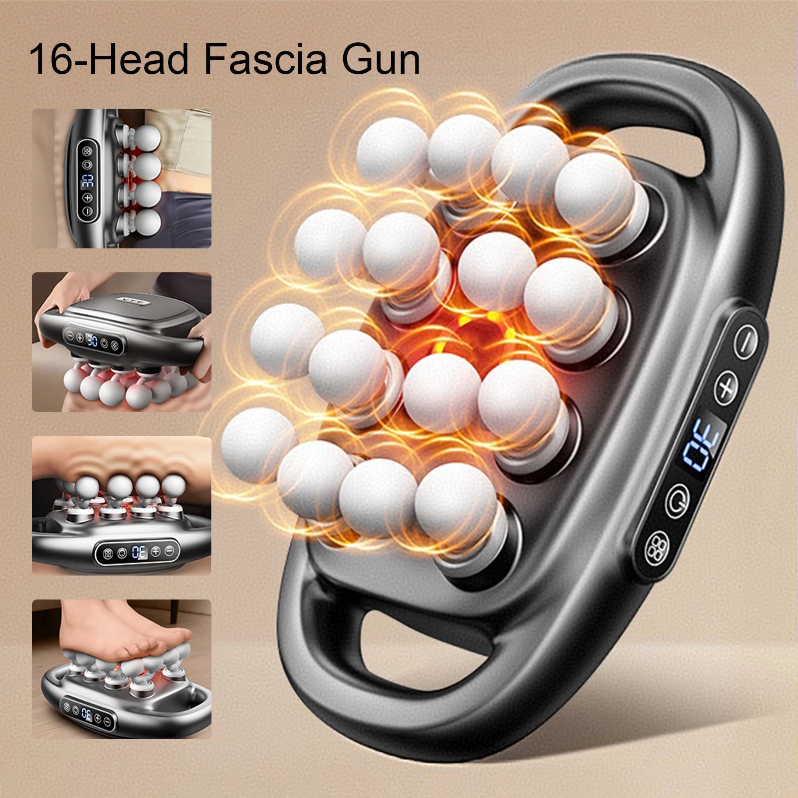 16-Head Fascia High-Frequency Vibration Body Massage Gun