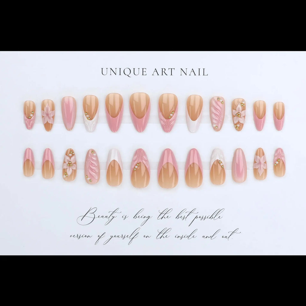 Pink Almond Press On Nails