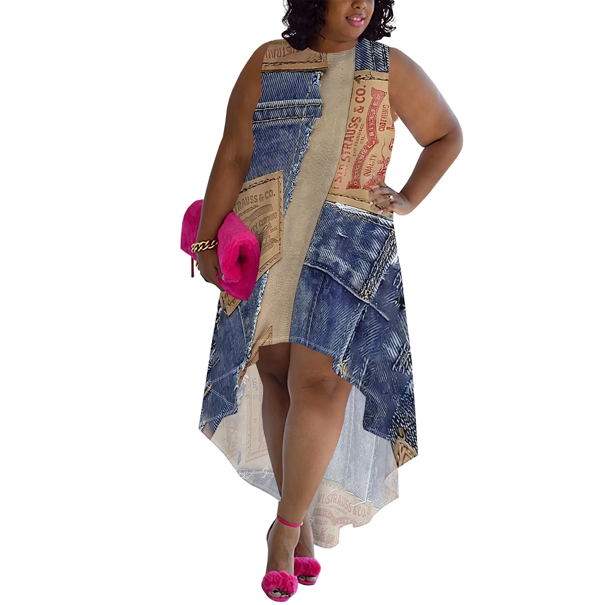 Plus Size Asymmetrical Dress
