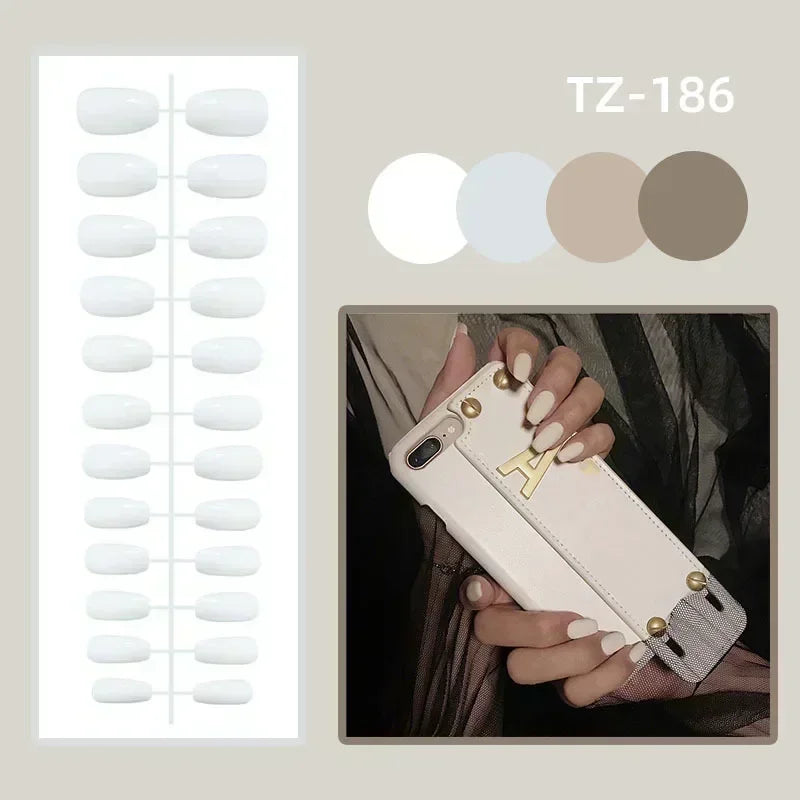 24Pcs Almond Press on Nails