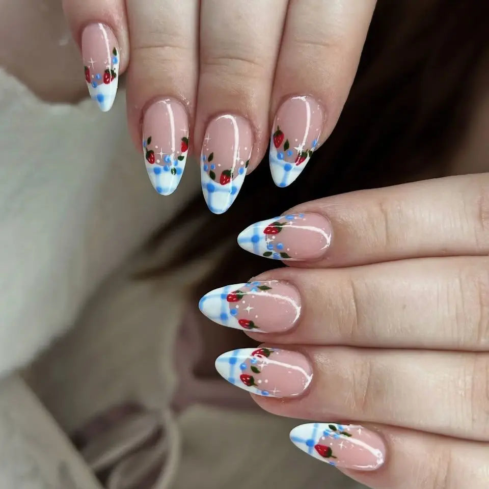 24pcs Vintage Country Style Press On Nails