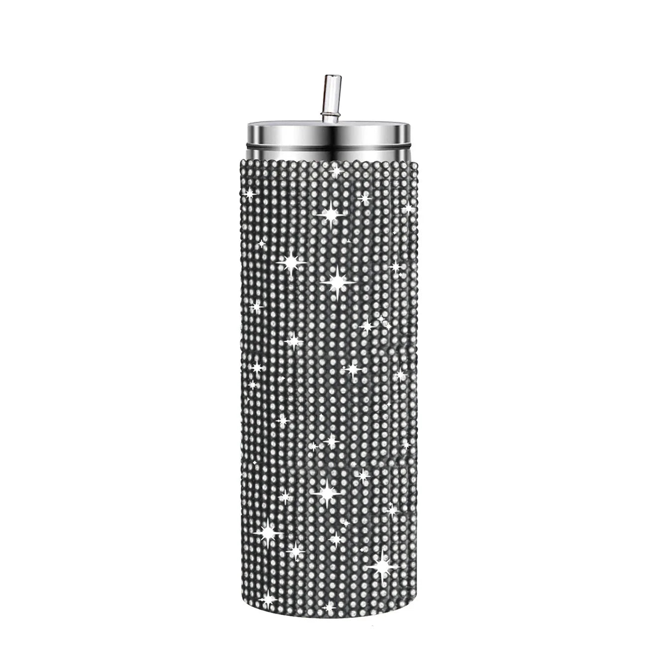 Diamond Stainless Steel Tumbler with Straw