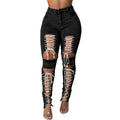 Women's Lace Up Skinny Jeans