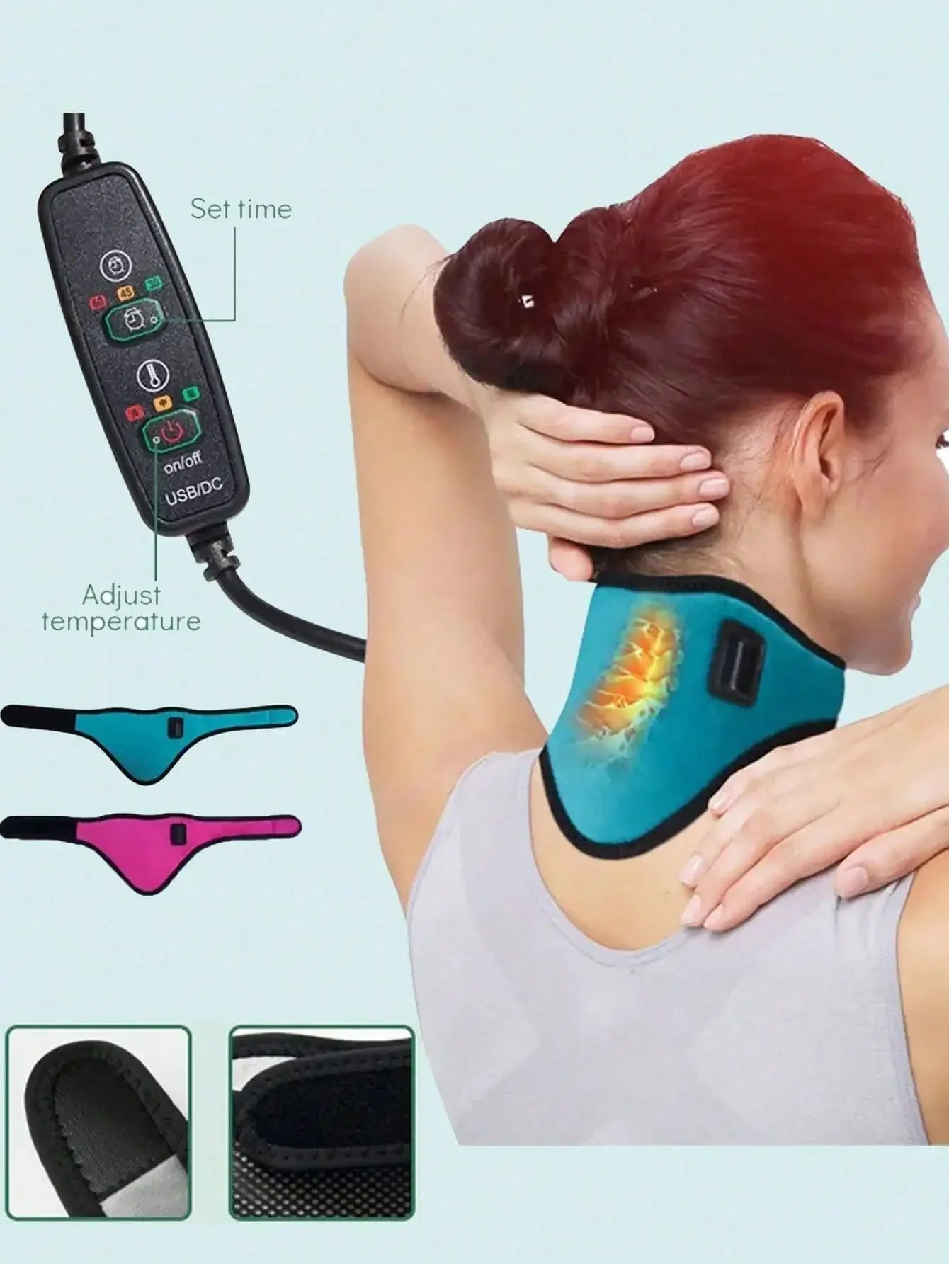 Three Temperature Adjustable Electric Ergonomic Heating Neck Brace