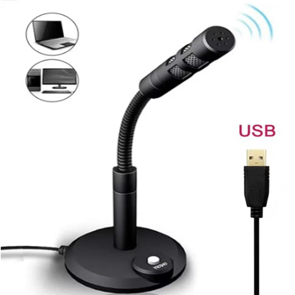 USB Computer Microphone Noise-Cancelling Recording Desktop Mic