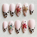 24Pcs Mid-length Gilded Almond Nails Set Press on Nails