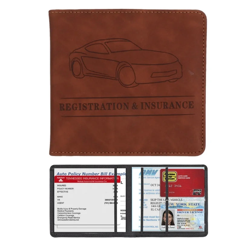 Car Registration Vehicle License Insurance Card Holder Wallet