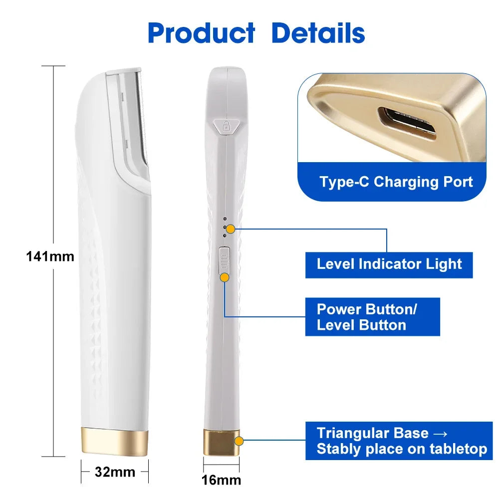 LED Sonic Rechargeable Dermaplane Razor with Light