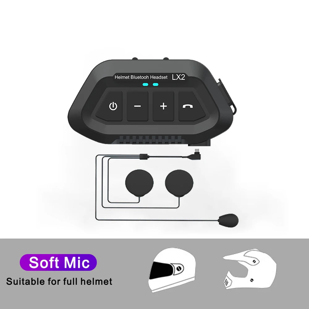 1200mAh Motorcycle Helmet Wireless Headset