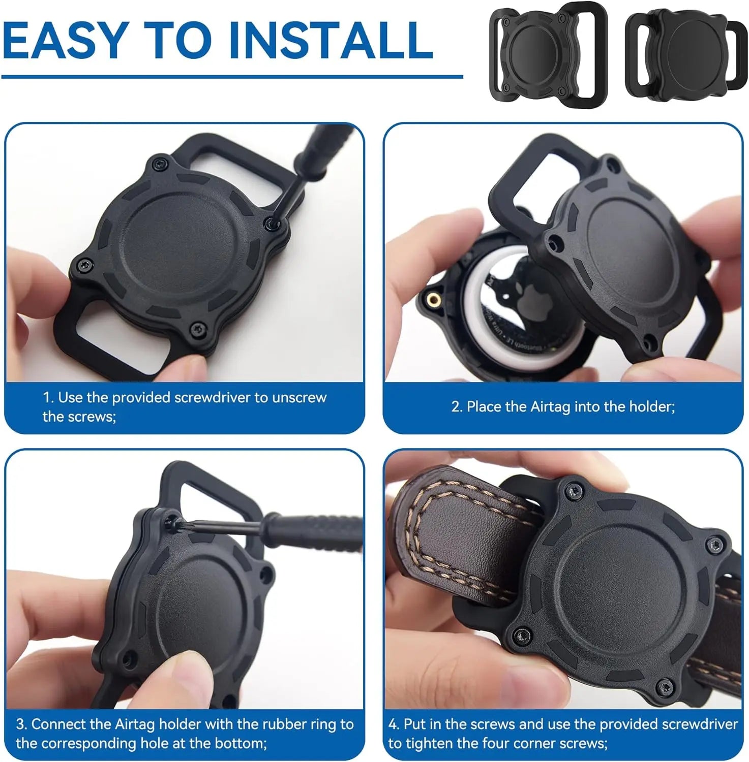 Waterproof Airtag Dog Collar Holder