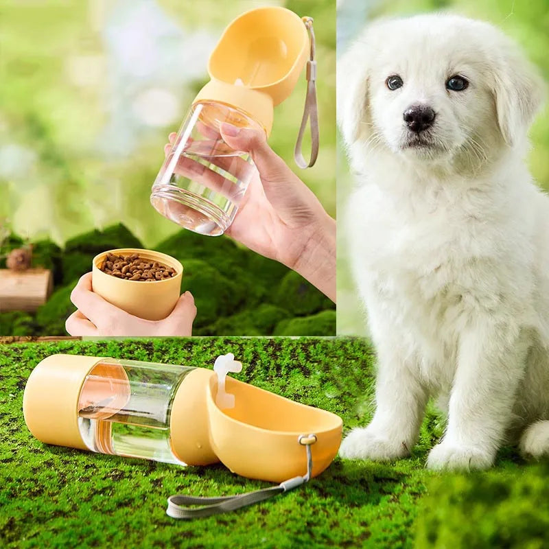 Outdoor Portable 2-in-1 Dog Water Bottle & Food Container