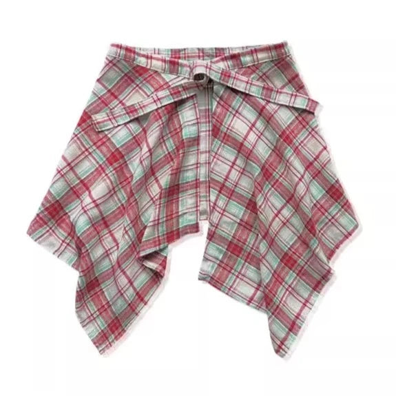 Checkered Hip Cover Scarf Belts