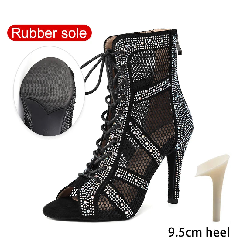 SWDZM Women Shiny Latin Jazz Dance Shoes