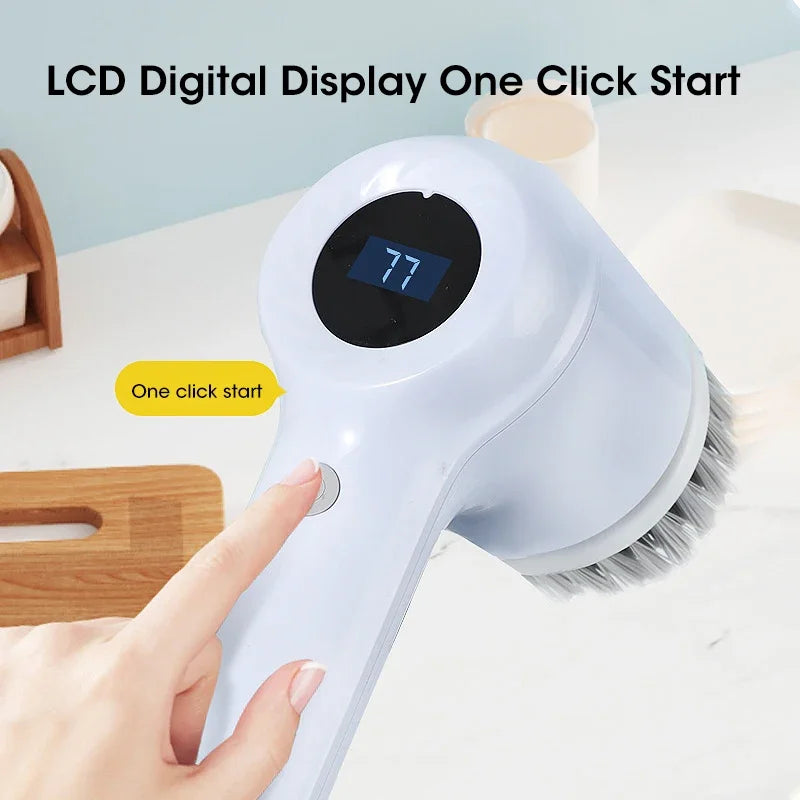 Cordless Electric Spin Scrubber with 5 Brushes