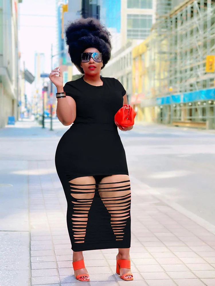 Hollow Out Stretchy Bodycon Dress