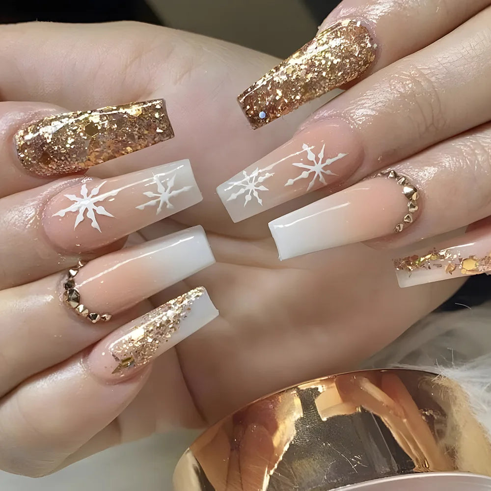 24pcs Flower Press on Nails