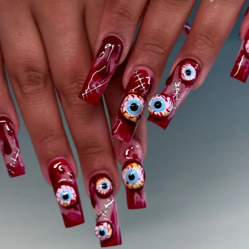 24pcs Glitter Pink Sequins Press on Nails