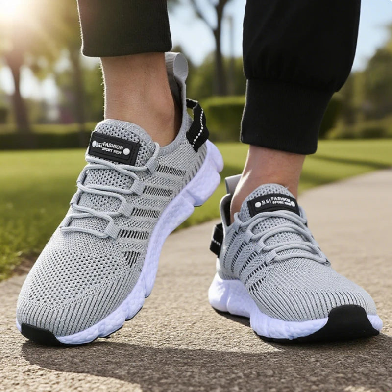 Lightweight Soft Soled Mesh Breathable Lace Up Casual Shoes