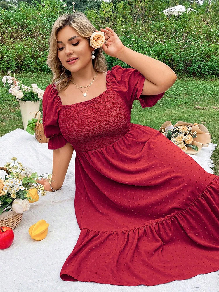 Pure Color Back-tied Dress
