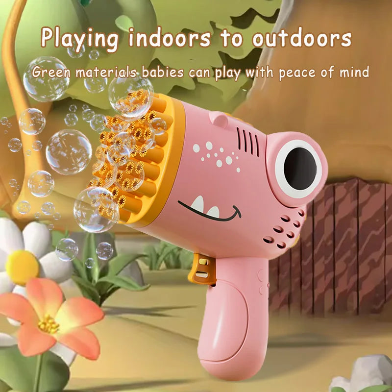 40 Hole Dinosaur Handheld Bubble Machine
