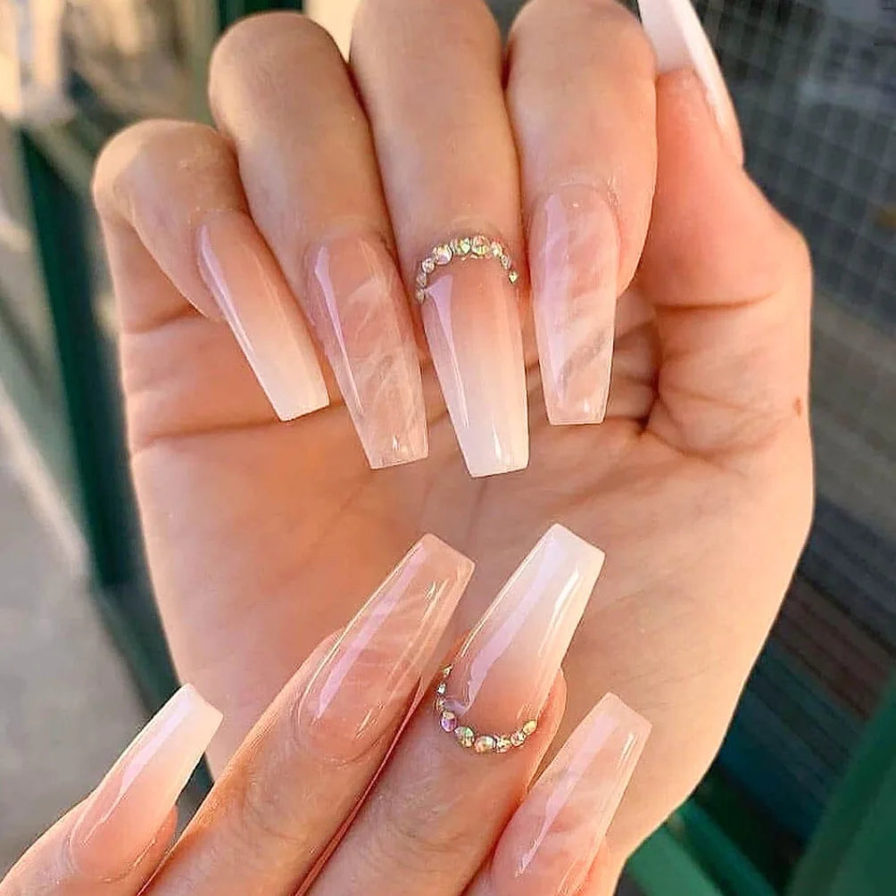 24pcs Flower Press on Nails