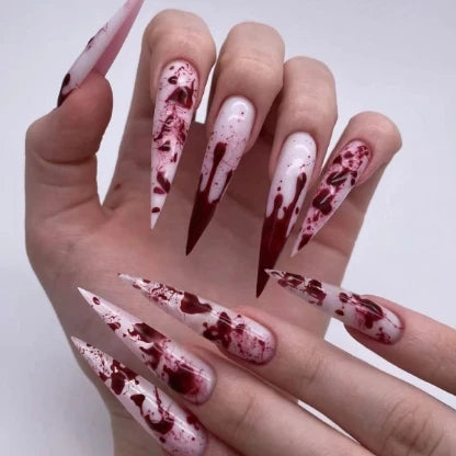 24PCS/Set Almond Pointed Kawakami Tomie Press on Nails