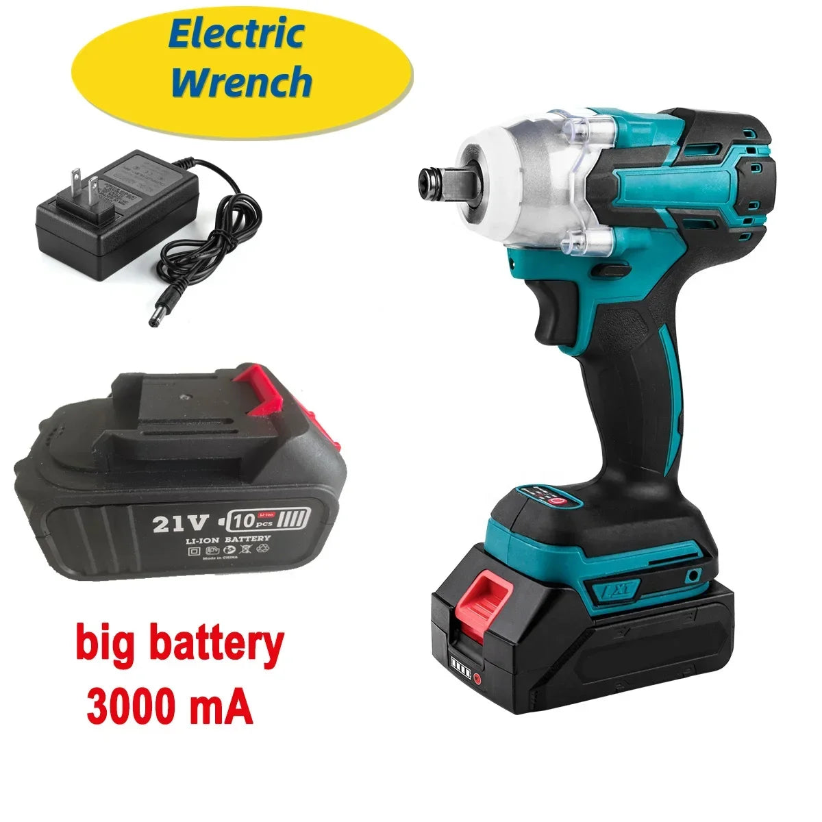 48VF 21V 18V Electric Impact Wrench 1/2Inch Power Tools 2 In 1 Brushless Cordless Wrench
