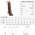 Women's Knee High Boots Fringe Strappy Sandals Open Toe Lace-up Tassels
