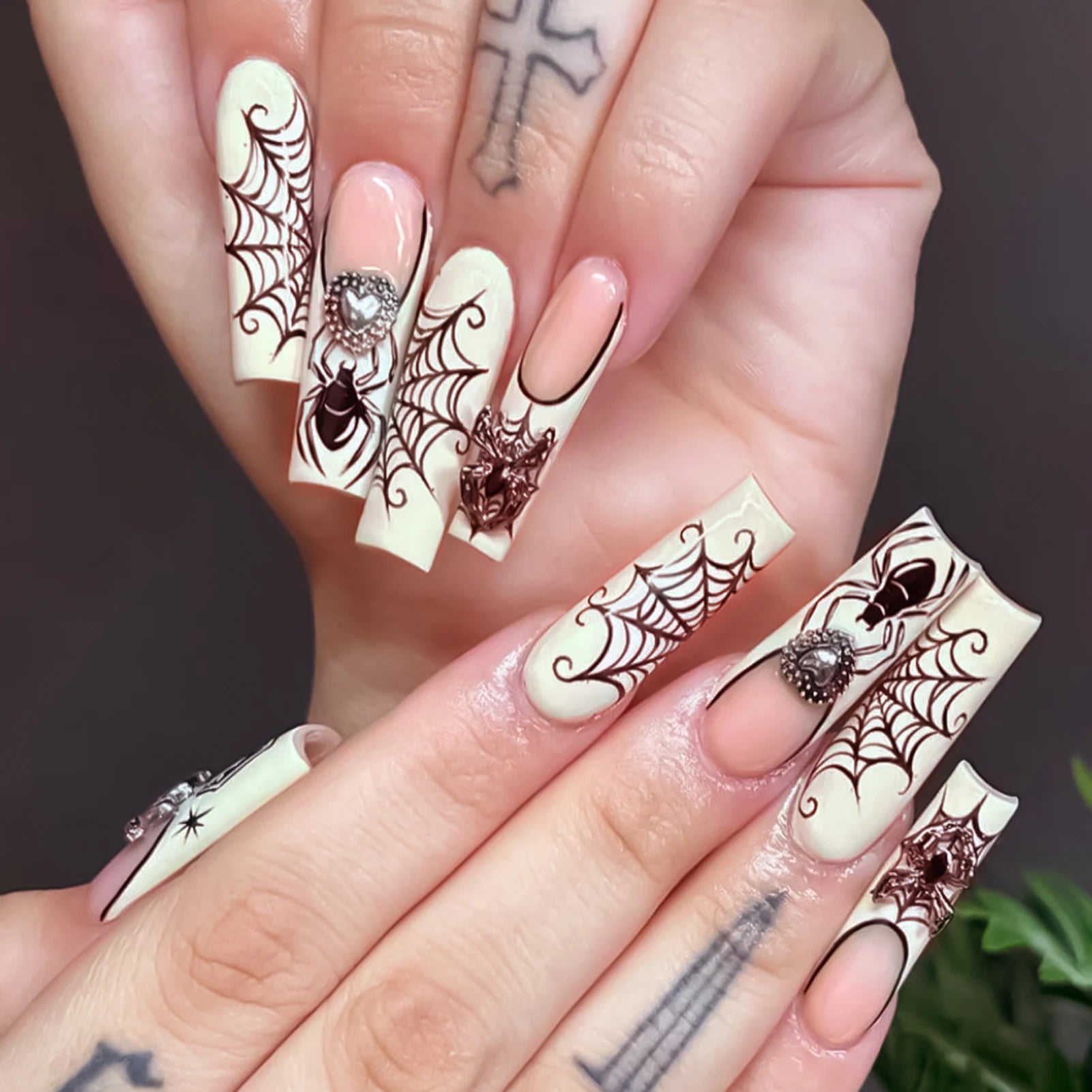 24pcs Glitter Pink Sequins Press on Nails