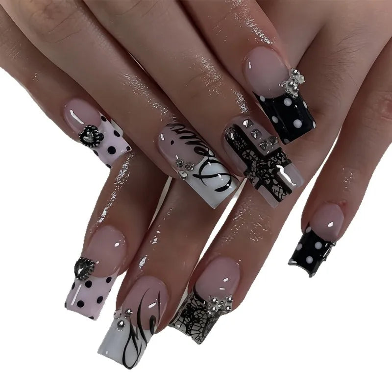 24PCS Medium Square Press on Nails