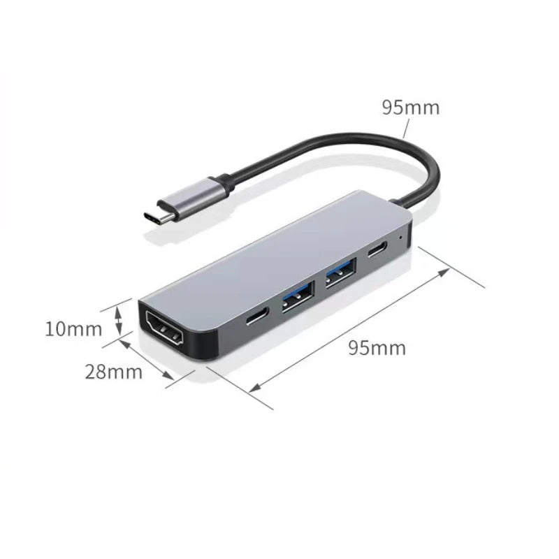 USB C Hub to 4K HDMI-Compatible USB 3.0 2.0 Type C