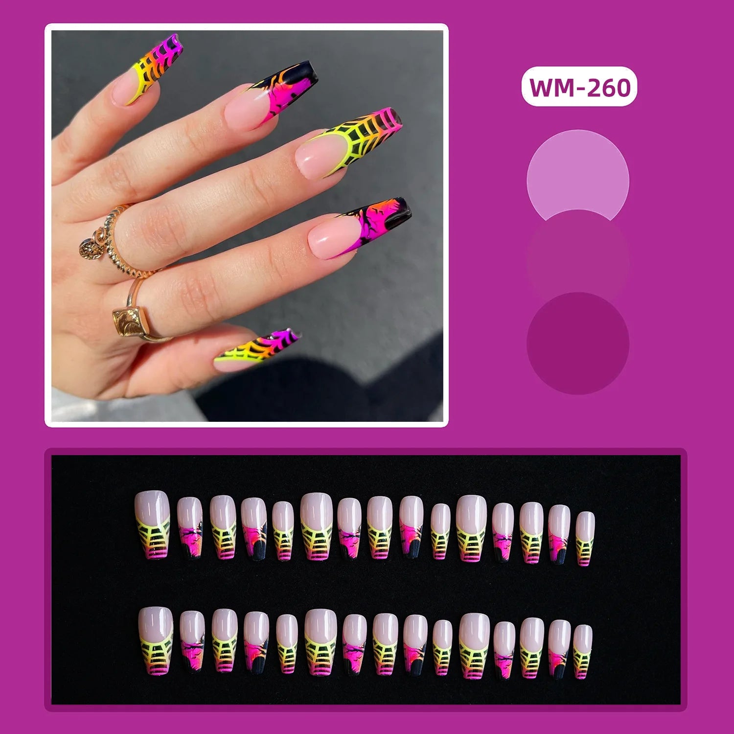 Halloween Long Ballet Press on Nails