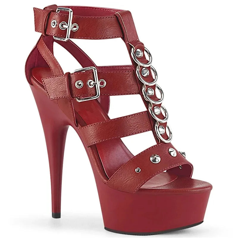 8 Inch Open Toe Women's Shoes