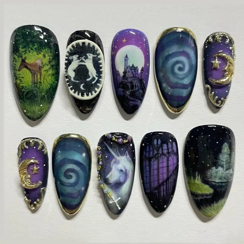 24pcs Vintage Country Style Press On Nails