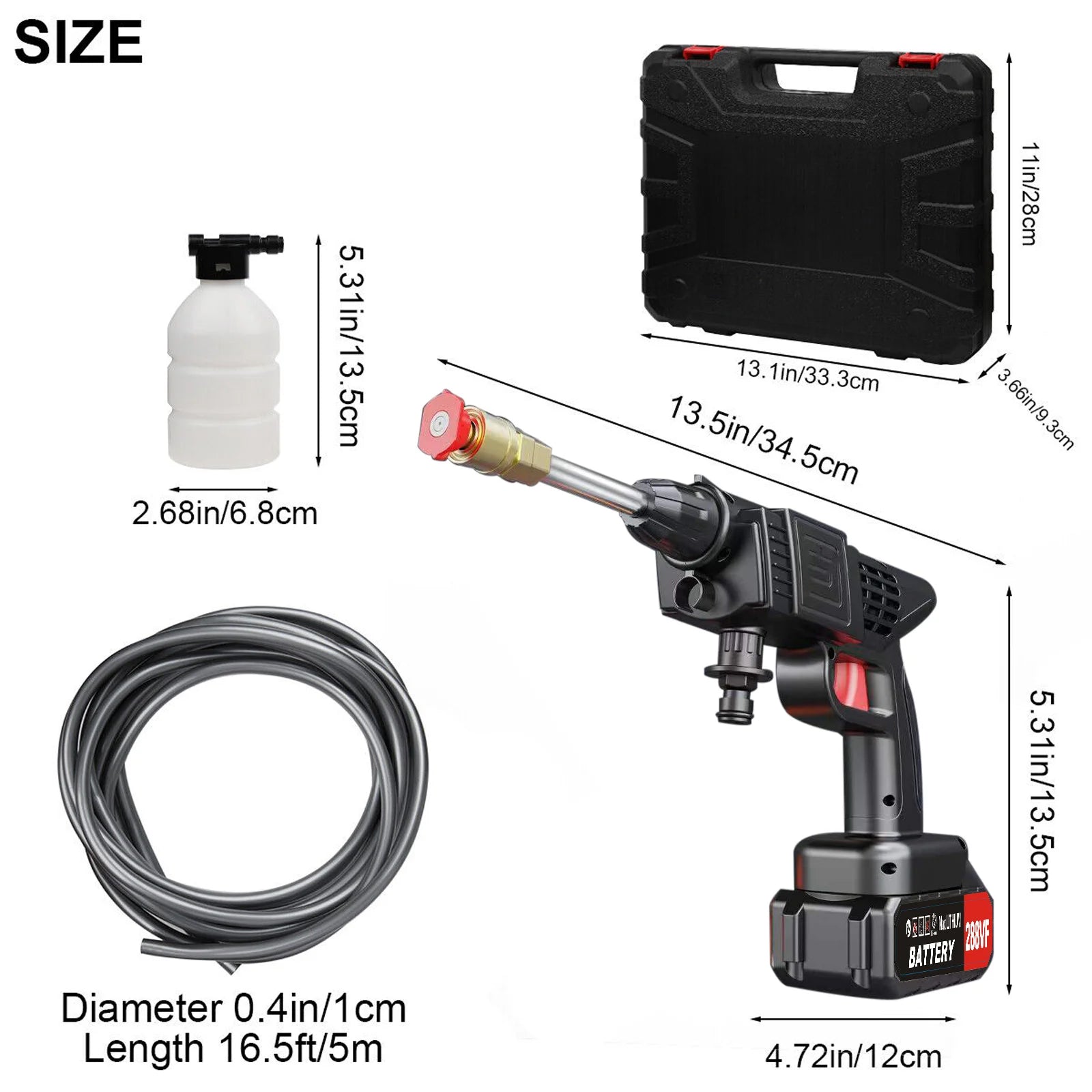 Cordless Electric High Pressure Power Car Washer Gun