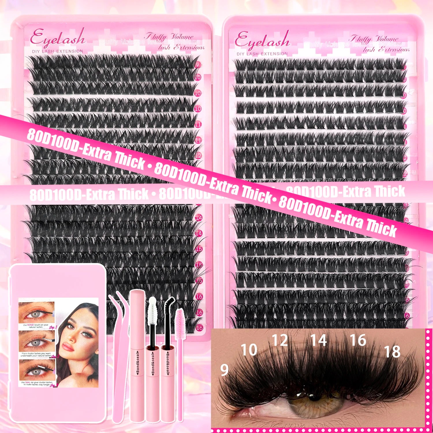 DIY Lash Extension Kit Clusters Individual Eyelashes Kit
