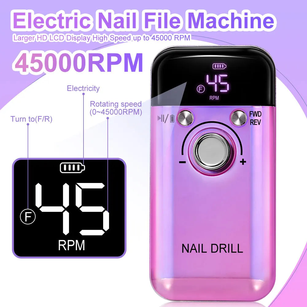 45000RPM Rechargeable Electric Nail Drill Machine