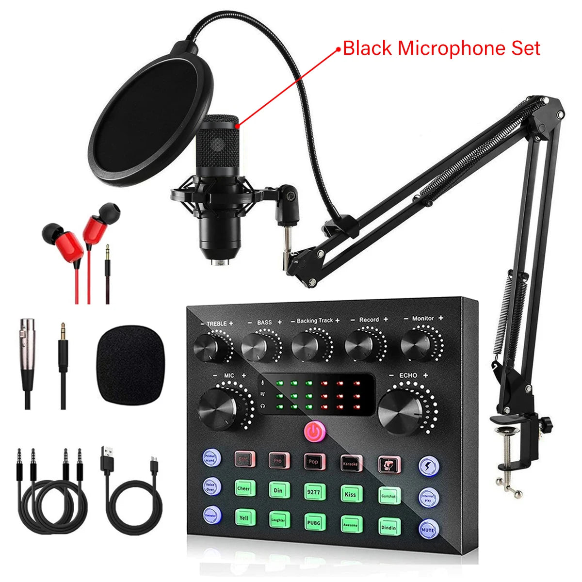 V8S Live Sound Card Podcast Equipment Bundle