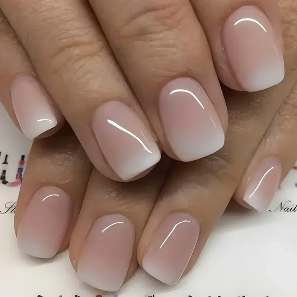 24Pc Short Square Coffin Acrylic Nails Set