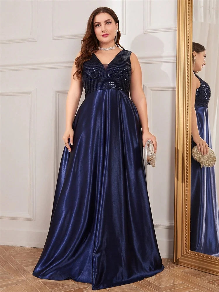 Plus Size Sequin Evening Dress