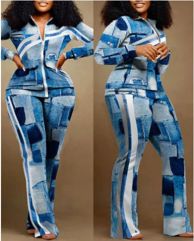 Two Piece Set Geometric Print