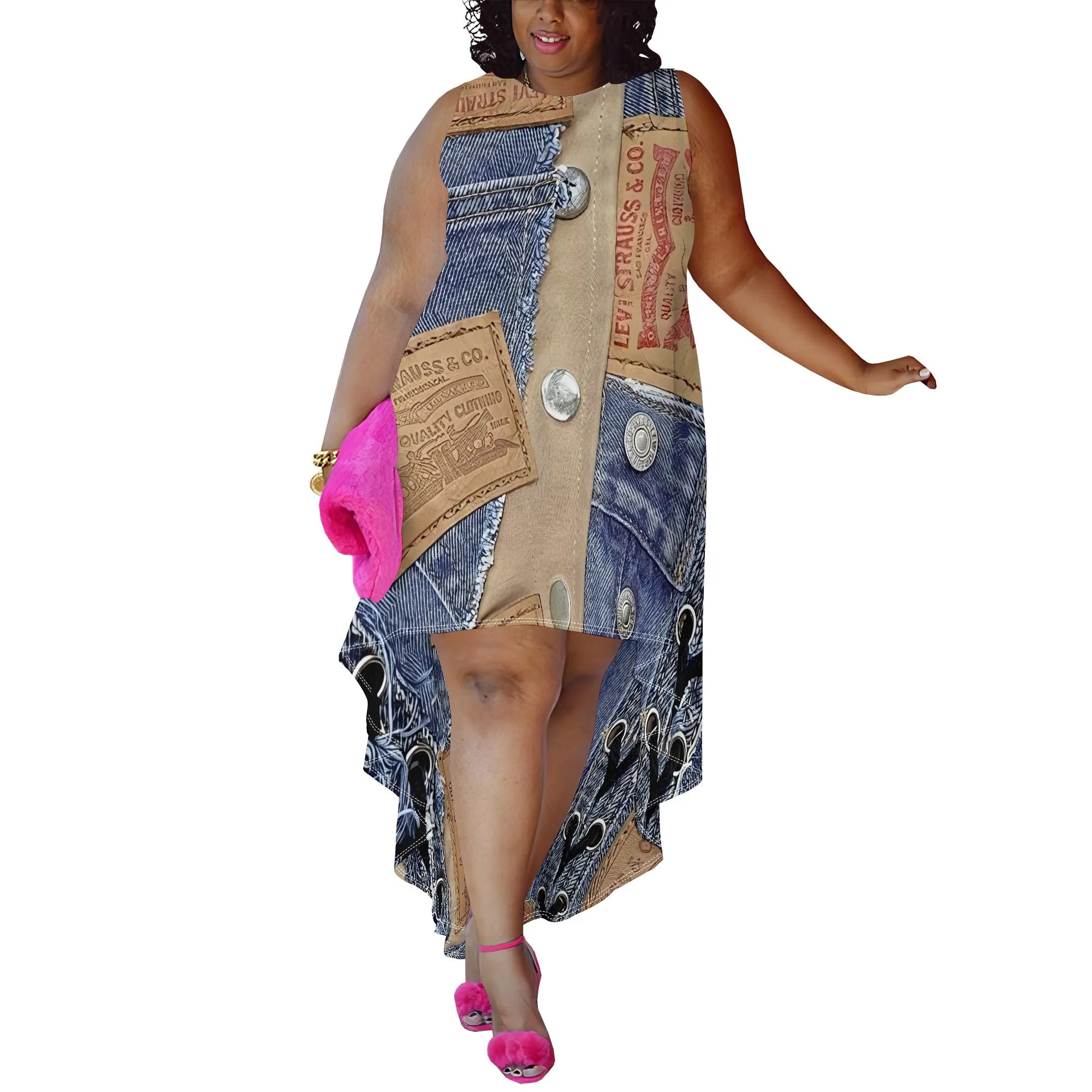 Plus Size Asymmetrical Dress