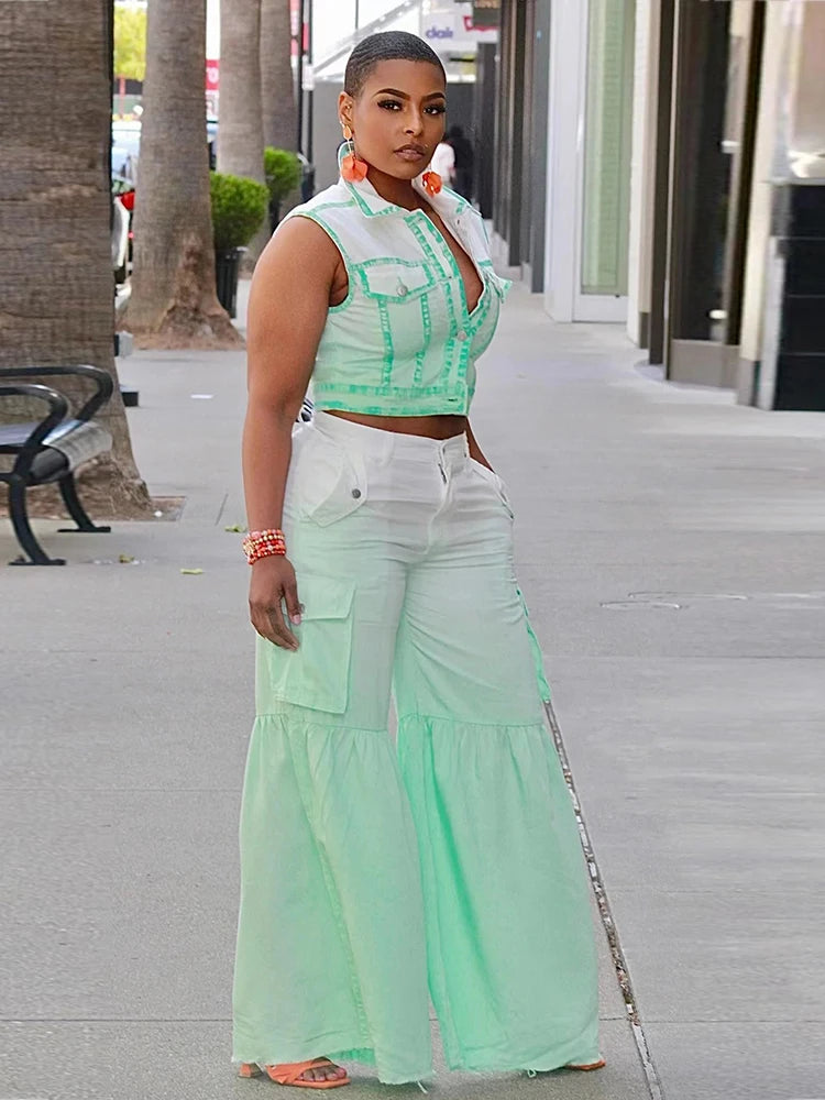 2 Piece Summer Sleeveless Tank Top and Pants Set