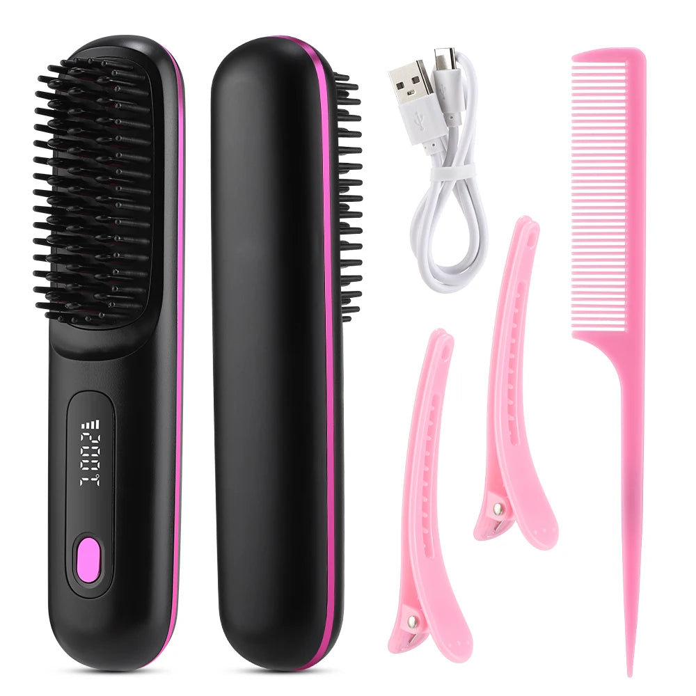 Cordless Hair Straightener Brush
