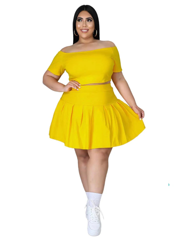 Crop Top and Pleated Skirt Set